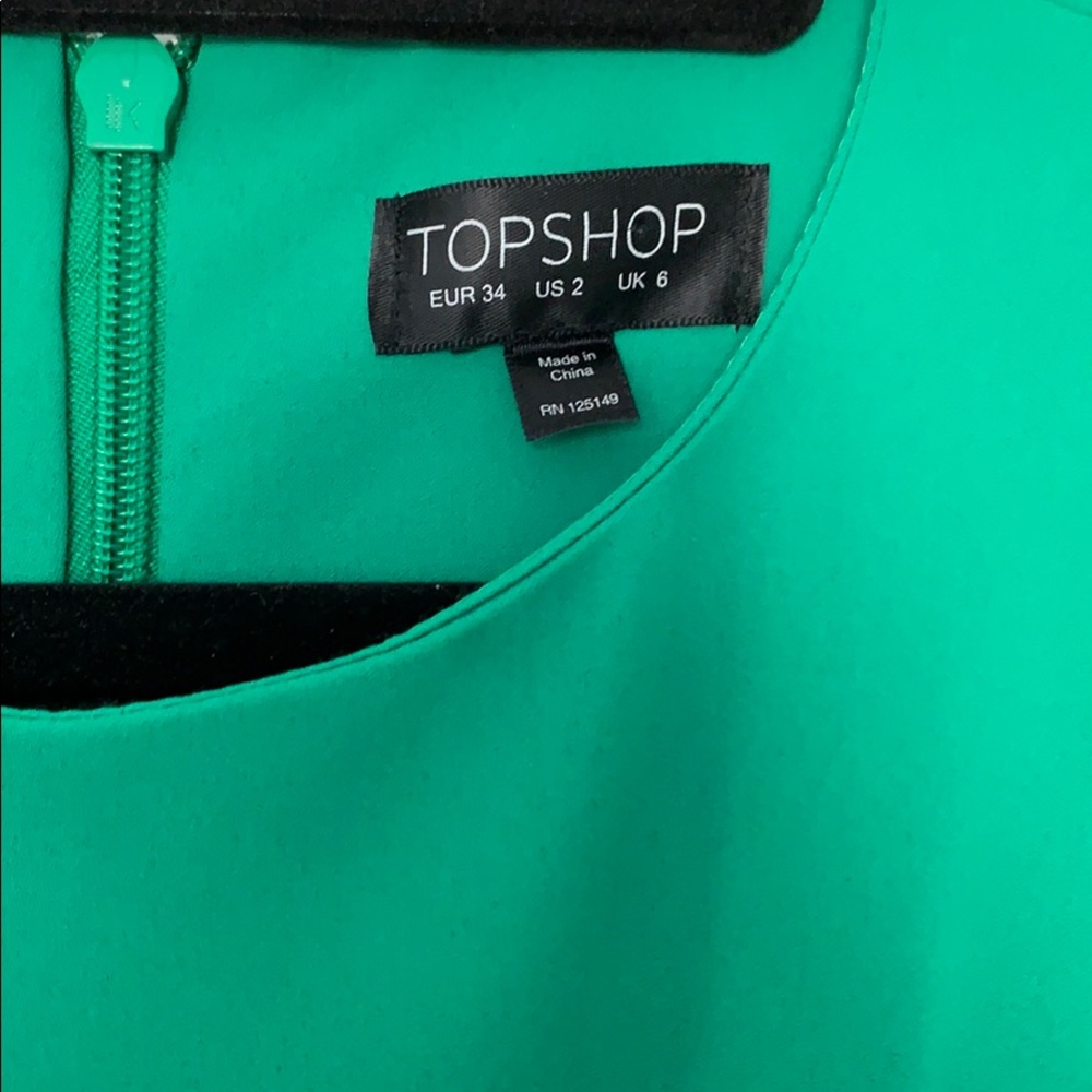 Topshop Green Mini Dress - Picture 2 of 4
